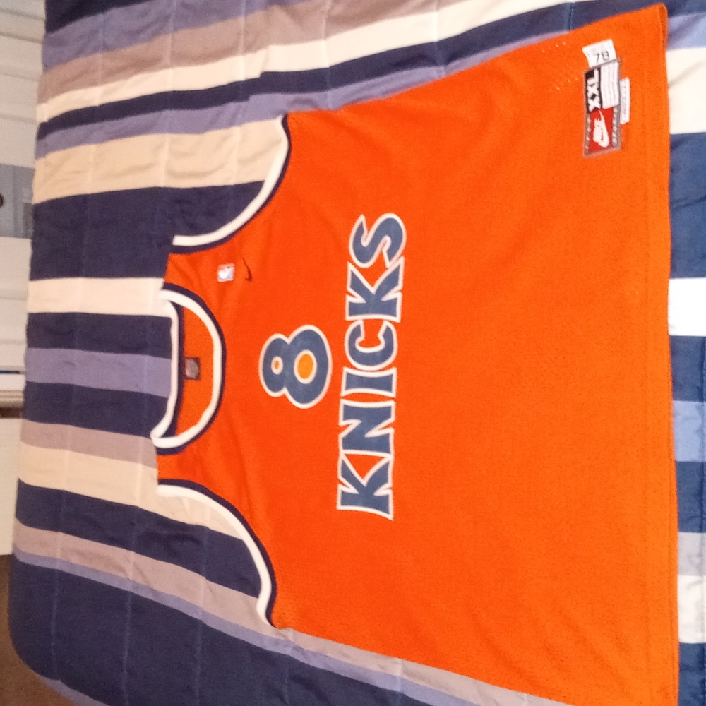 Nike Orange Alternate #8 Latrell Sprewell Swingman '78 Knicks Jersey XXL